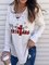 Gray Long Sleeve V Neck Christmas Snowman Shirts & Tops