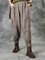 Cotton Linen Tapered Pants Crochet Lace Pockets Comfy Trousers