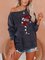 Christmas Red Wine Glass Print Cozy Sweatshirt