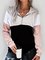 Black Hoodie Color-block Casual Sweatshirt