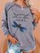 Gray Long Sleeve dragonfly Print Sweatshirt
