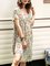 Yellow V Neck Casual Floral Dresses