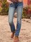 Blue Denim Casual Pants