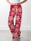 Christmas Floral Print Casual Loose Drawstring Wide-leg Trousers