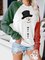 Women's Snowman Print Contrasting Sleeve Sweatshirt