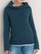 Dark Green Asymmetrical Long Sleeve Knitted Shirts & Tops