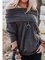 Deep Gray Cotton-Blend Casual Shirts & Tops