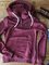 Wine Red Hoodie Zipper Long Sleeve Sweatshirt