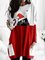Christmas Red Long Sleeve Casual Printed Shirts & Tops