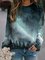 Women's Northern Lights Treetop Print Sweatshirt
