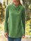 Solid Casual Turtleneck Buttoned Long Sleeve Shirts & Tops