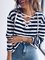 Navy Blue V Neck Casual Sweatshirt