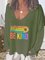 Vintage Be Kind Floral Letter Printed Plus Size Long Sleeve V Neck Casual Tops