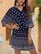 Purplish Blue Holiday Half Sleeve One-Pieces