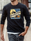 Black Geometric Crew Neck Casual Sweatshirt