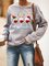 Wine Glass Christmas Hat Print Long Sleeve Sweatshirt