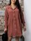 Orange Long Sleeve Shift Dresses