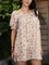 White Short Sleeve Cotton-Blend Dresses