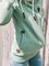 Green Casual Long Sleeve Cotton-Blend Sweatshirt