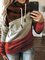 Red Long Sleeve Plaid Cotton Hoodie Sweatshirt
