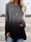 Casual Ombre/tie-Dye Long Sleeve Shirts & Tops