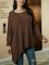 Brown Plain Long Sleeve Shirts & Tops