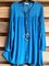 Embroidered Floral Patchwork Loose Drawstring V-neck Tunic Tops