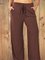 Brown Solid Color Loose Casual Pants