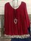 Plus Size Short Sleeve Floral Sweetheart Cotton-Blend Shirts & Tops