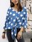 Blue Cotton-Blend Paneled Holiday Shirts & Tops