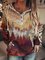 Women's autumn and winter long mountain print casual pocket hooded sweatshirt