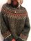 Coffee Vintage Crew Neck Long Sleeve Shift Sweater