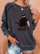 Gray Long Sleeve Animal Shirts & Tops