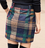 Blue Cotton-Blend Sweet Plaid A-Line Skirts