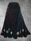 Black Printed Floral Cotton-Blend Vintage Skirts