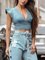 Personalized Street Style Ripped Hole Punched Belt Loose Jeans