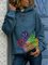 Cotton-Blend Long Sleeve Sweatshirt