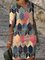 Pink Short Sleeve Geometric V Neck Dresses