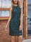 Black Crew Neck Cocoon Sleeveless Dresses