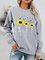 Floral-Print Round Neck Long Sleeve Sweatshirt