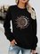 Sun Flower Print Long Sleeve Casual Sweatshirt