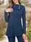 Casual Solid Irregular Collar Button Pocket Tops