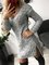 Gray Casual Sheath V Neck Sweater Dresses