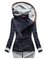 Deep Blue Hoodie Long Sleeve Outerwear