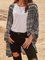 Gray Cotton-Blend Tribal Casual Outerwear