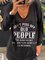 Black Long Sleeve Casual Women's Fashion Print Tee