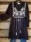 Black Cotton-Blend Long Sleeve Shift Shirts & Tops