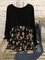 Large size Black Crew Neck Casual Printed Dresses