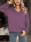 Purple V Neck Long Sleeve Shift Shirts & Tops