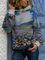 Flower Field Valley Print Cotton-Blend Hood Sweatshirt